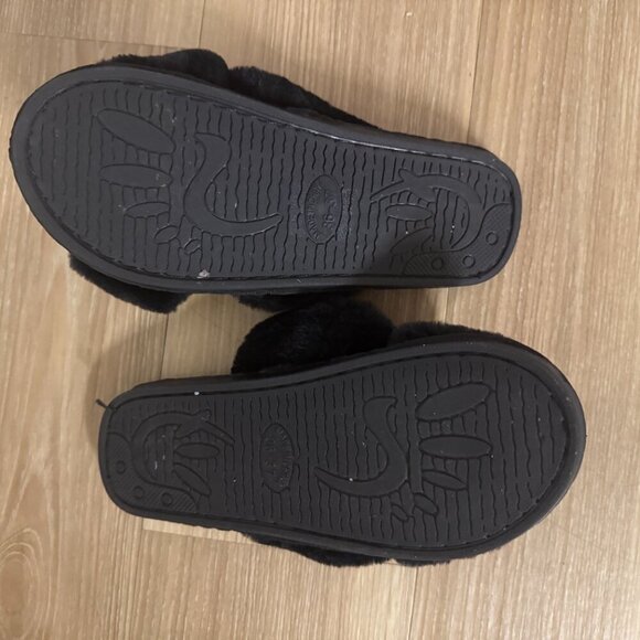 Black Faux Fur Slippers – Size 6 - Picture 5 of 5